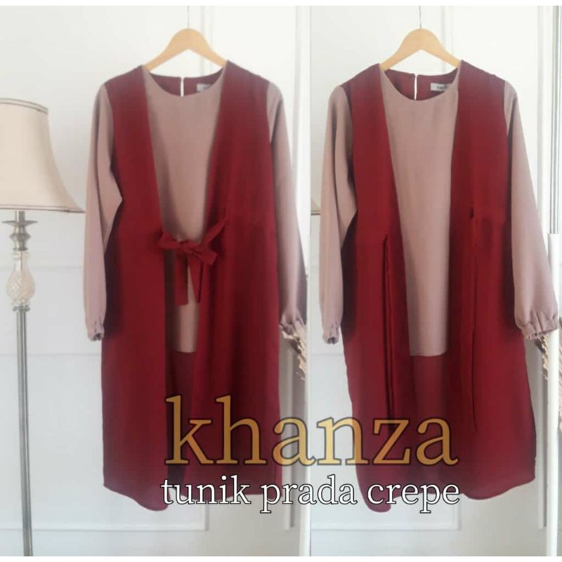 TUNIK PRADA CREPE SERUT