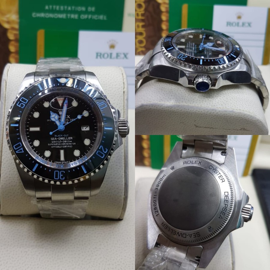 Impor JAM TANGAN PRIA ROLEX DEEPSEA LIS BIRU PREMIUM MATIC JAPAN Garansi 1th