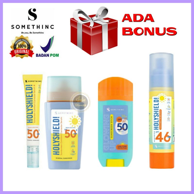 (Fullsize) SOMETHINC Holyshield Sunscreen Shake Mist Glowing Up Stick Comfort Corrector Serum