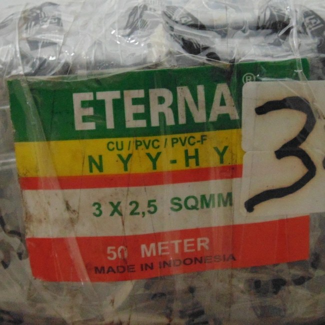 Kabel Serabut ETERNA NYYHY 3x2.5 (50Meter) Kabel 3 x 2.5 ETERNA NYYHY