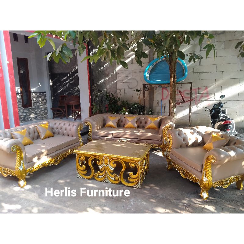 sofa tamu / kursi tamu / sofa ukiran mewah / sofa cester / kursi tamu ukiran
