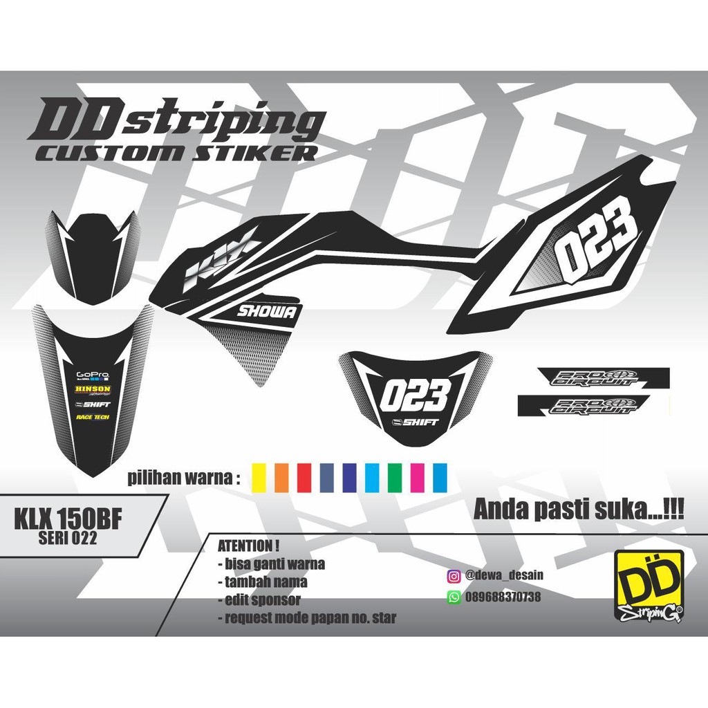stiker striping dekal KLX BF / striping KLX BF variasi / stiker KLX BF / dekal KLX BF variaias