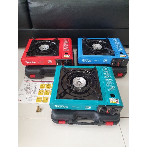 Kompor Gas Mini Portable 1 Tungku MYVO / MYVO 2 in 1 Gas Elpiji Dan Gas Kaleng Murah - SNI