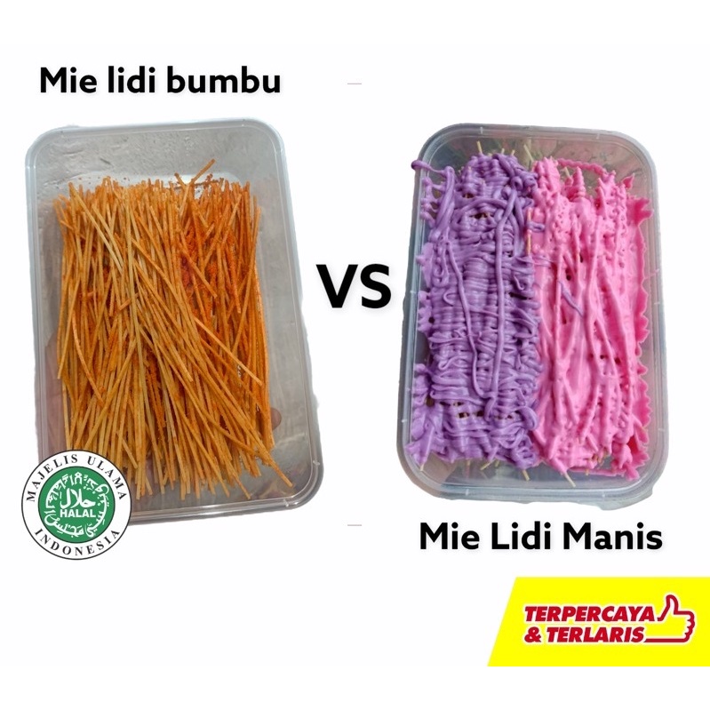 MIE LIDI BOX 500ML Wajib order DUS mielidi mi lidi lumer mie lidi pedas Snack Mie Lidi Bumbu Kering Mie Lidi Manis Coklat Strawberry