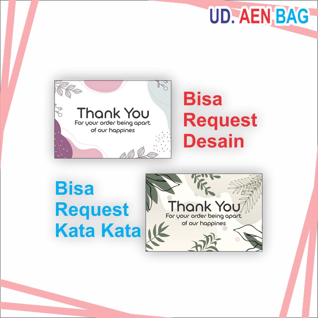 

Thank You Card Custom Olshop / Lucu / Elegan / Simple / Bunga / Aesthetic di ISKSTORE