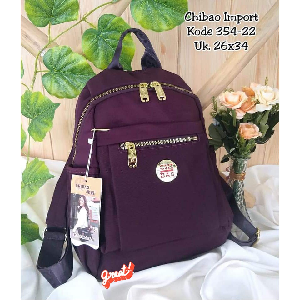 TAS RANSEL WANITA TERBARU BAHAN KANVAS 354-22. RANSEL CHIBAO BEST SELLER CHIBAO RANSEL BAHAN KANVAS!