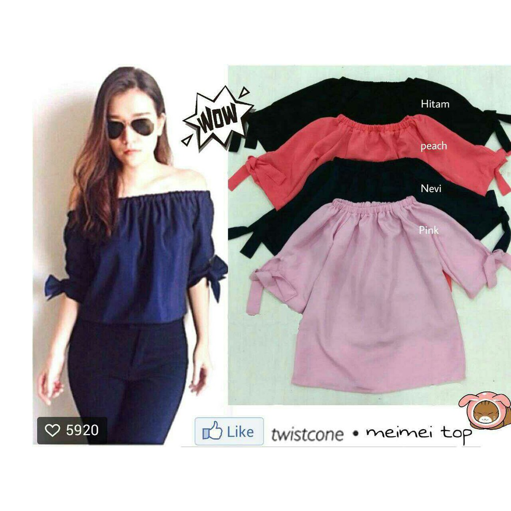 [meimei sabrìna RO] Blouse Wanita Twiscont Varian Warna