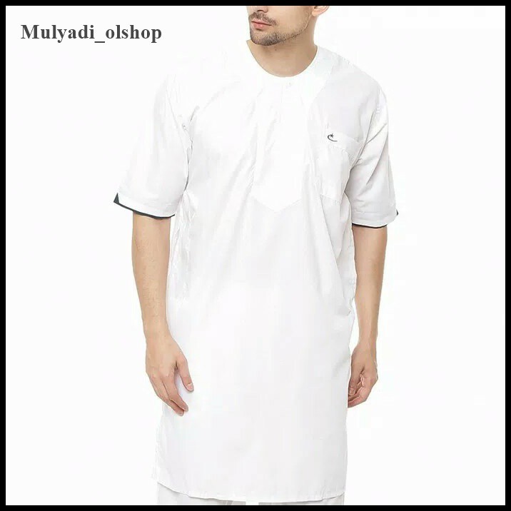 baju muslim/baju muslim pria/pakaian muslim/gamis/gamis pria/lengan pendek
