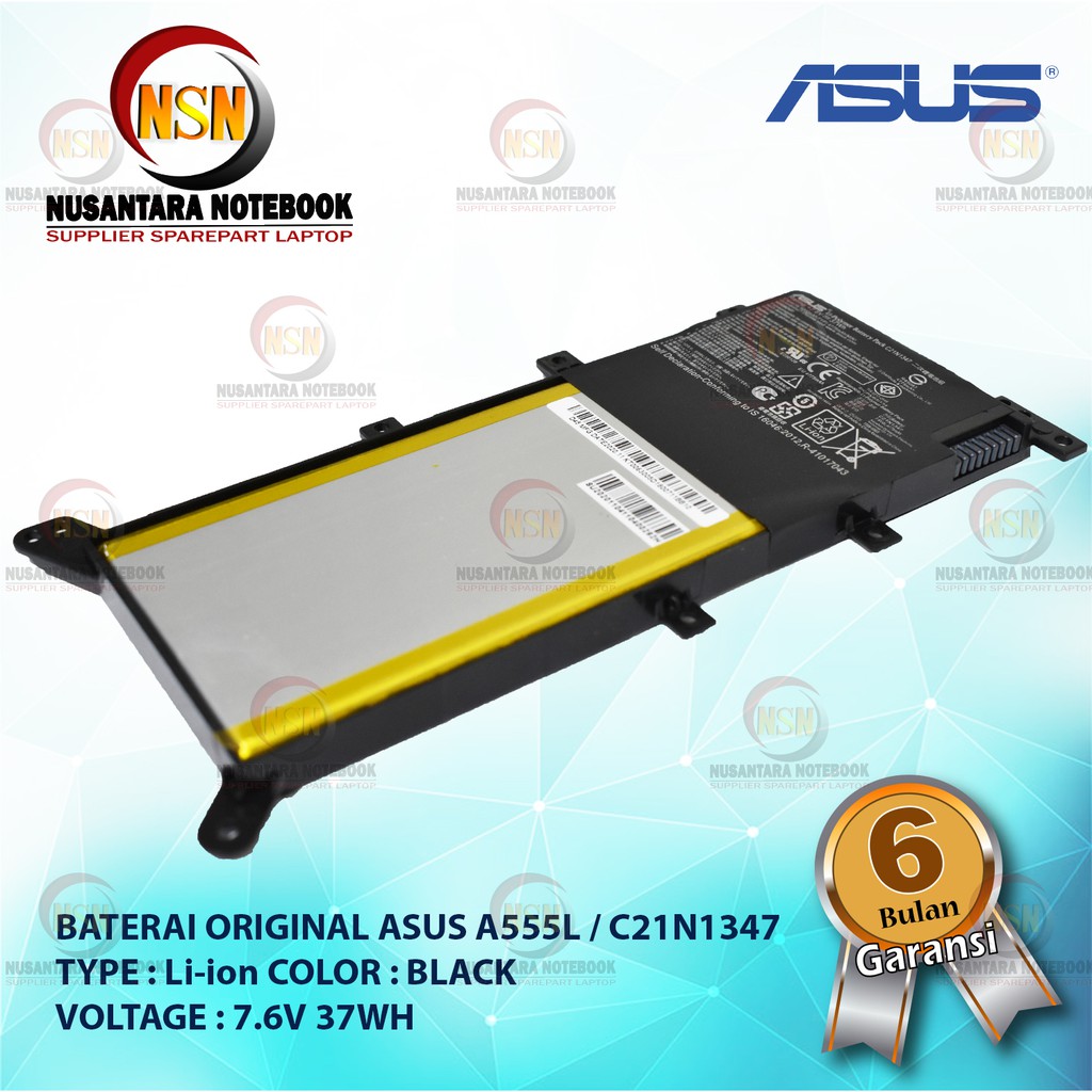 Baterai Original ASUS A555L F555L K555L R556L X555L C21N1347