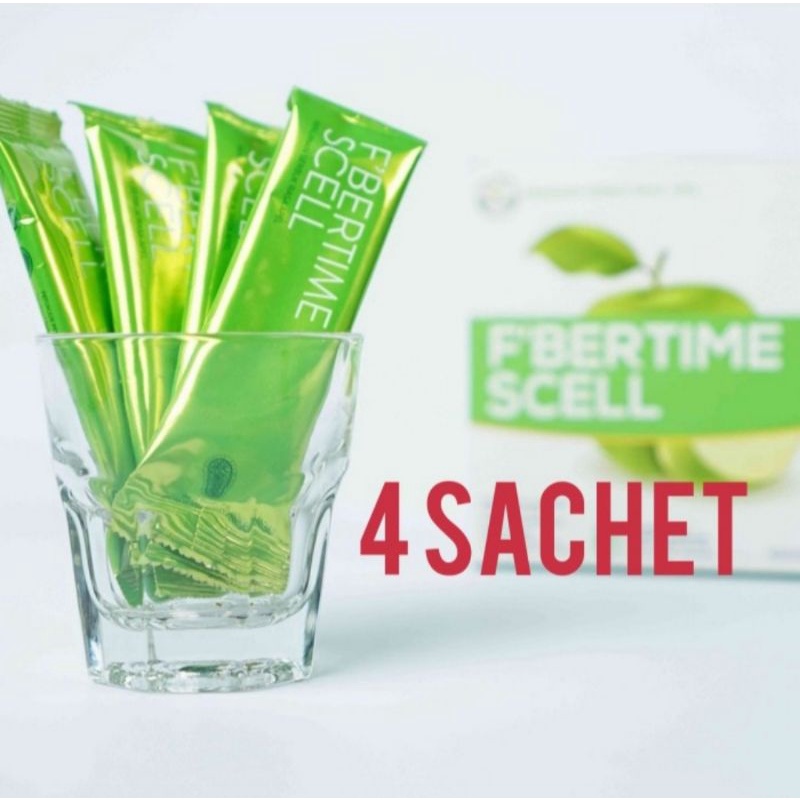 

4 Sachet Fbertime Scell / minuman fiber diet pelangsing pencernaan