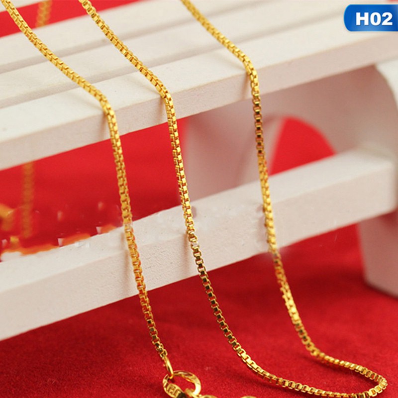 18K Gold Chain 18&quot; High Quality Link Necklace Set Chains+Lobster Clasps Necklace