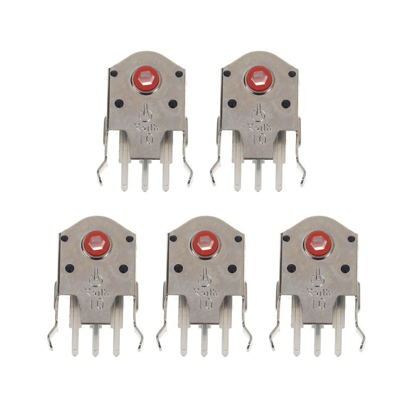 5pcs Kailh Encoder Decoder Mouse Warna Merah Ukuran 7mm / 9mm / 10mm / 11mm Untuk Logitech Razer