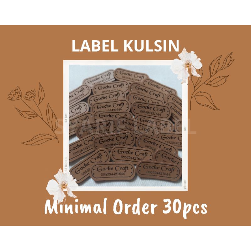 LABEL KULIT SINTETIS/LABEL KULSIN/LABEL MURAH/LABEL TAS/LABEL HIJAB/LABEL BAJU 1x3cm dan 1,2x3cm