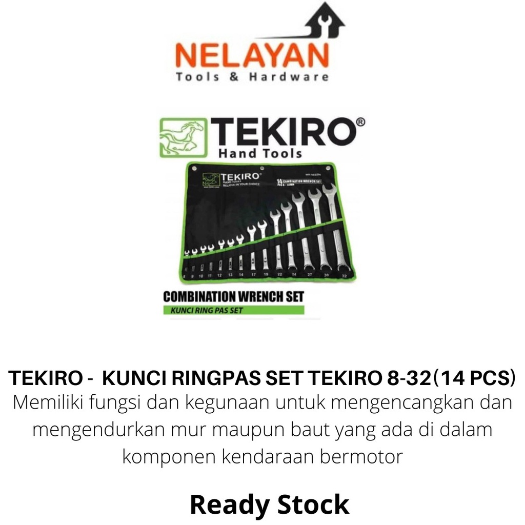 TEKIRO - Kunci Ring Pas Set Tekiro 8-32 (14pcs)
