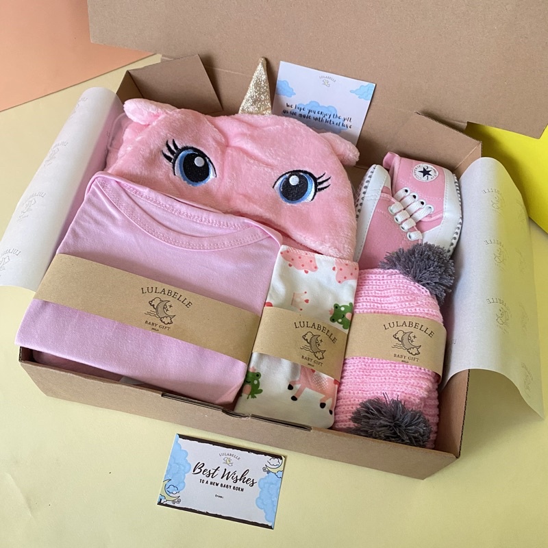HAMPERS BAYI | KADO LAHIRAN BAYI / NEWBORN GIFT / HAMPERS BABY-PINK UNICORN