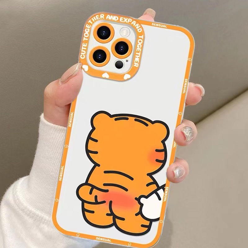 Soft Case Silikon TPU Transparan Motif Harimau Untuk Iphone 13 12 Mini 11 Pro X XS XR XS Max SE 2020 6 6S 7 8 Plus