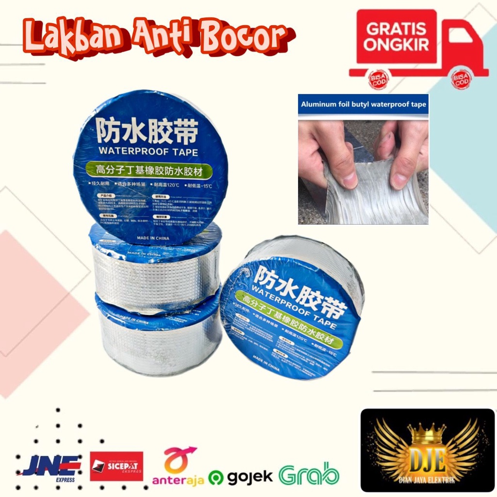 Lakban Anti Bocor Anti Air Lakban Aluminium Foil Butyl Waterproof Tape