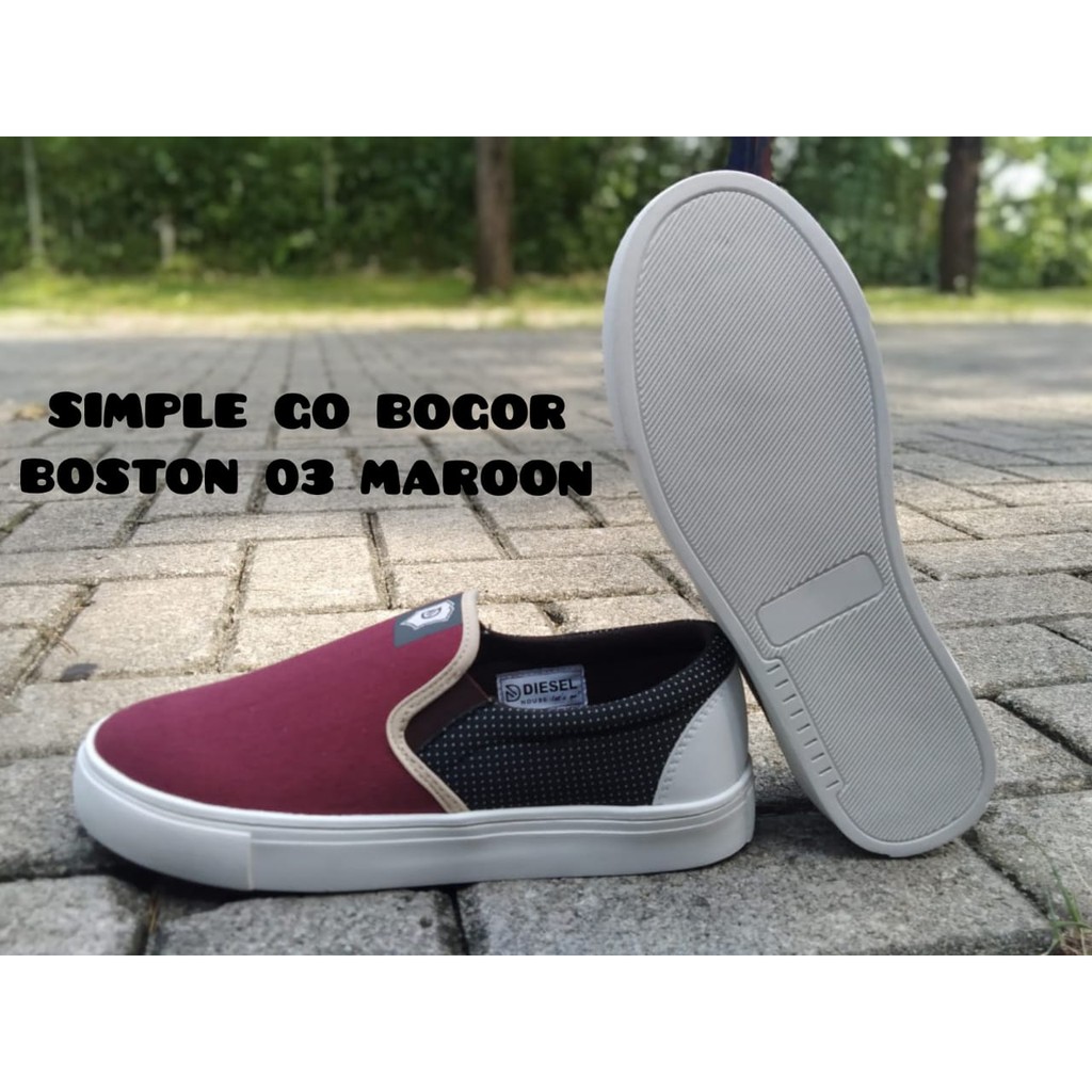 SEPATU SLIP ON PRIA BOSTON DIESEL 03 BAHAN KANVAS INJECT ANTI SELIP 38-43