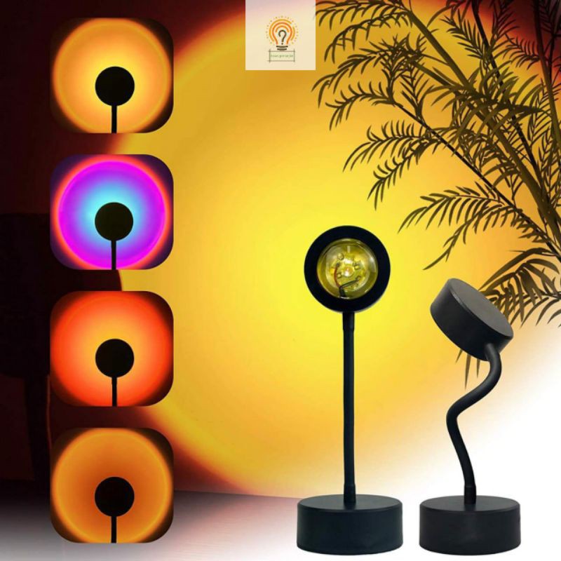 Lampu Sunset Efek Matahari / Lampu Tidur Proyetor / LED Sunset/Sun/Rainbow USB