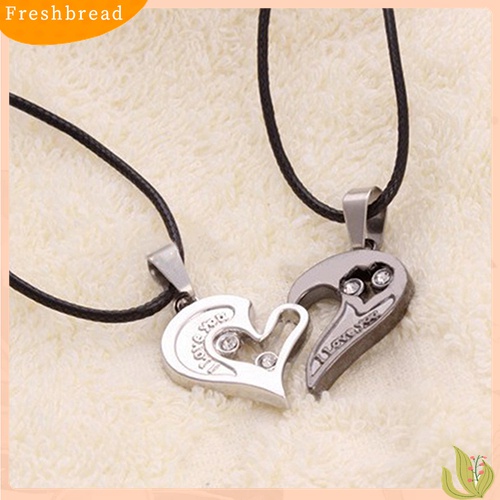 [TERLARIS]2 Pcs Stylish His and Hers Heart Pendant English Letters Couples Love Necklaces