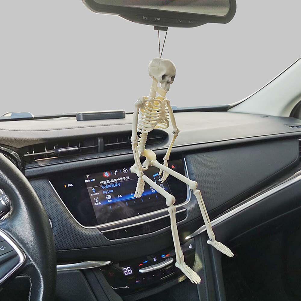 Lanfy Tulang Manusia 40 cm Aksesoris interior Mobil Ornamen Aksesoris Pesta Spion Mobil Liontin