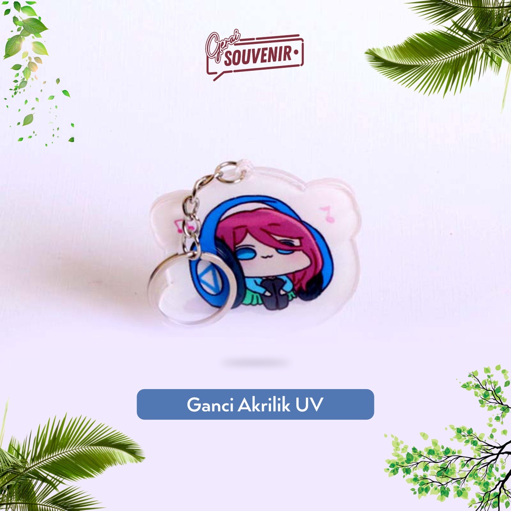 Gantungan Kunci Akrilik custom desain dan bentuk Keychain ganci acrylic desain bebas