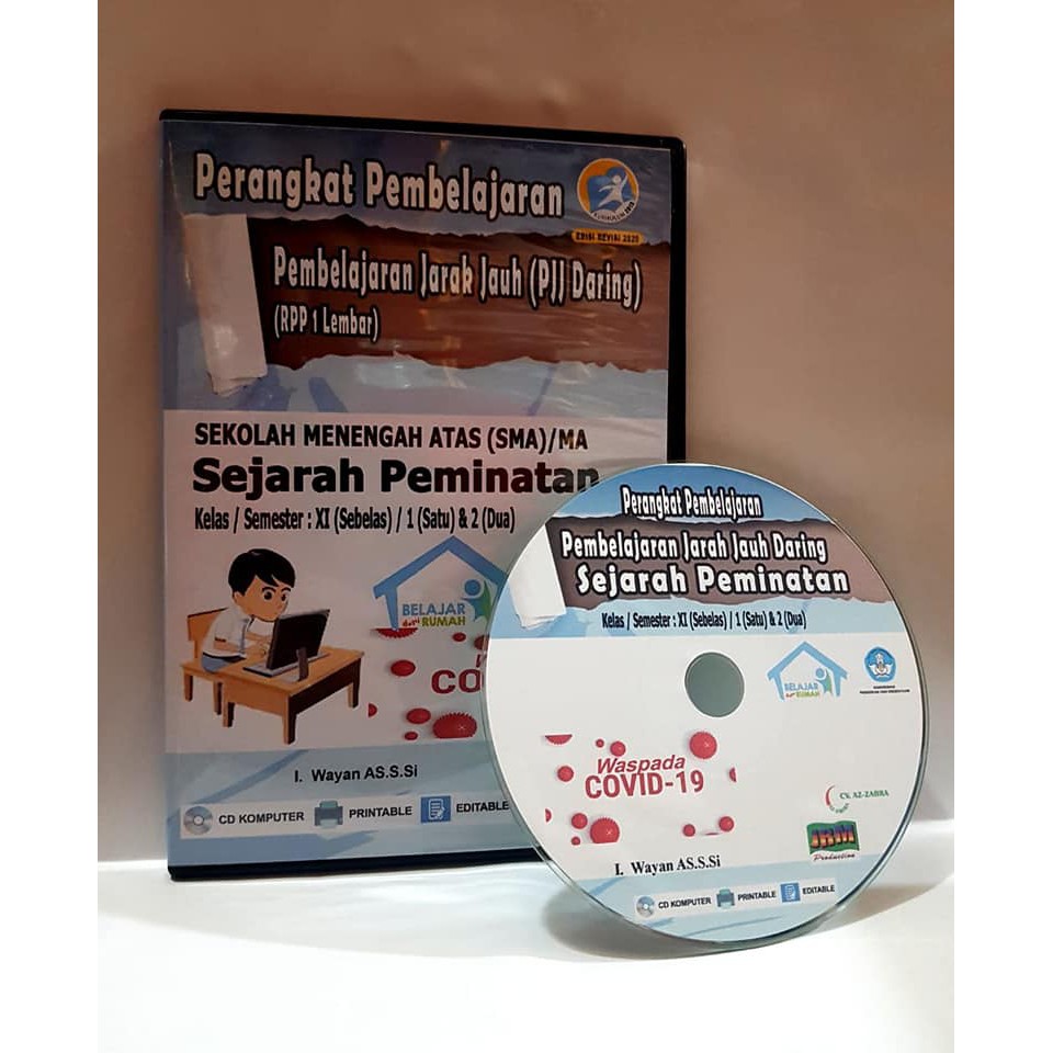 CD RPP 1 lembar Daring dan Luring/tatap muka,SMA,Sejarah Peminatan, Kelas, 10, 11,12, 2Semester