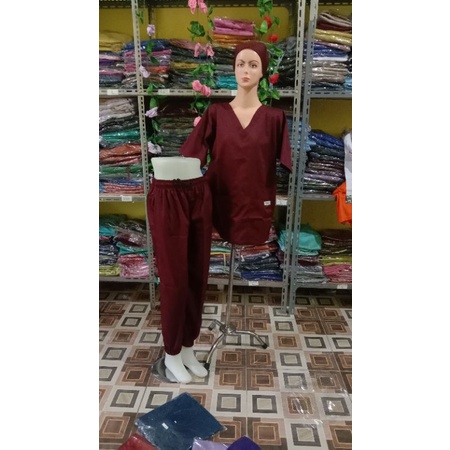 BAJU OK JOGER/BAJU JAGA JOGER/BAJU MEDIS/BAJU SCRUB LENGAN PENDEK READY STOK