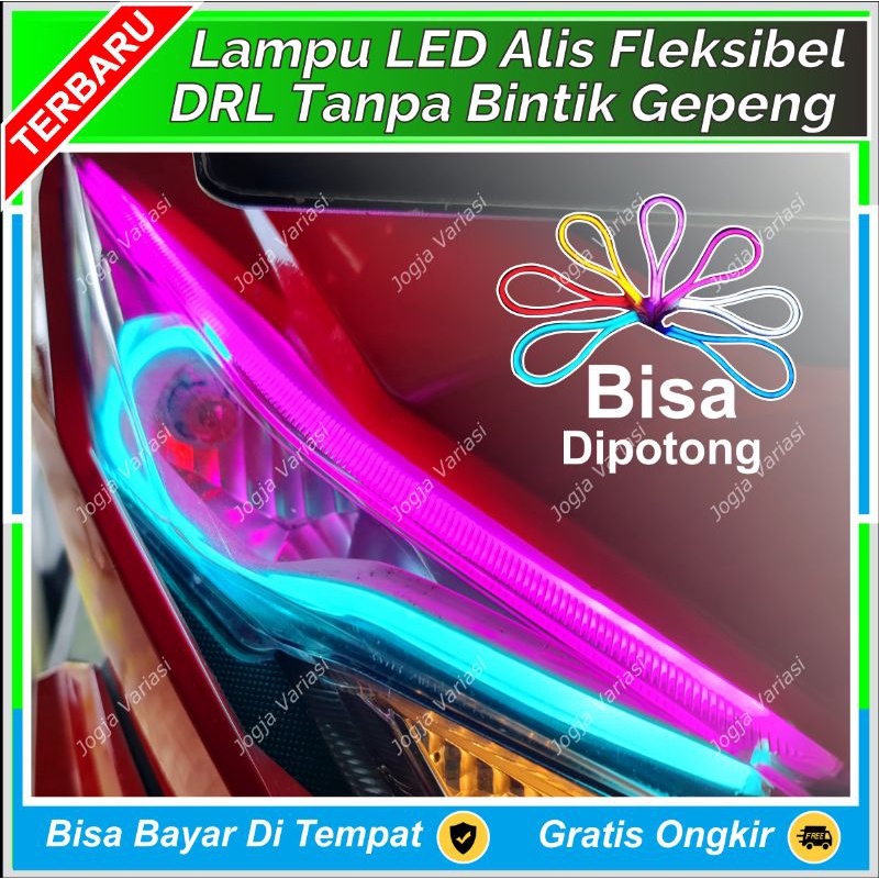 LAMPU LED NEON ALIS DRL STRIP TIDAK BINTIK HALUS 30CM PREMIUM SOFT UNTUK VARIO BEAT SUPRA X PCX NMAX