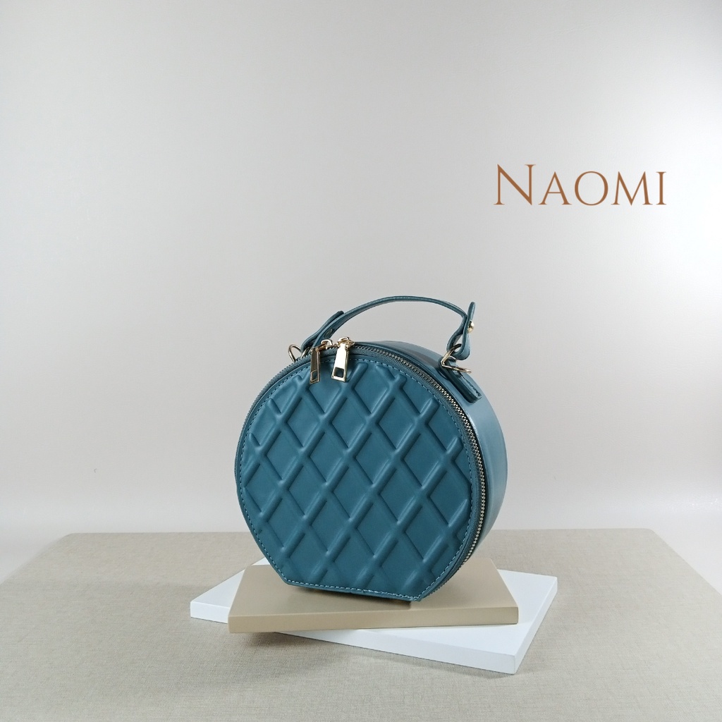 NAOMI - Premium Last stok no restock Allena Bag Tas Fashion Wanita Tas - Sling Bag - Tas Impor - Tas Premium - Berkualitas - tas naomi - tas motif waffle - naomi bag - tas bulat - tas circle - tas wafer