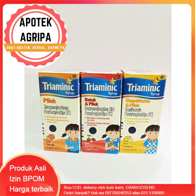 TRIAMINIC PILEK , BATUK DAN PILEK, EKSPEKTORAN DAN PILEK OBAT BATUK ANAK