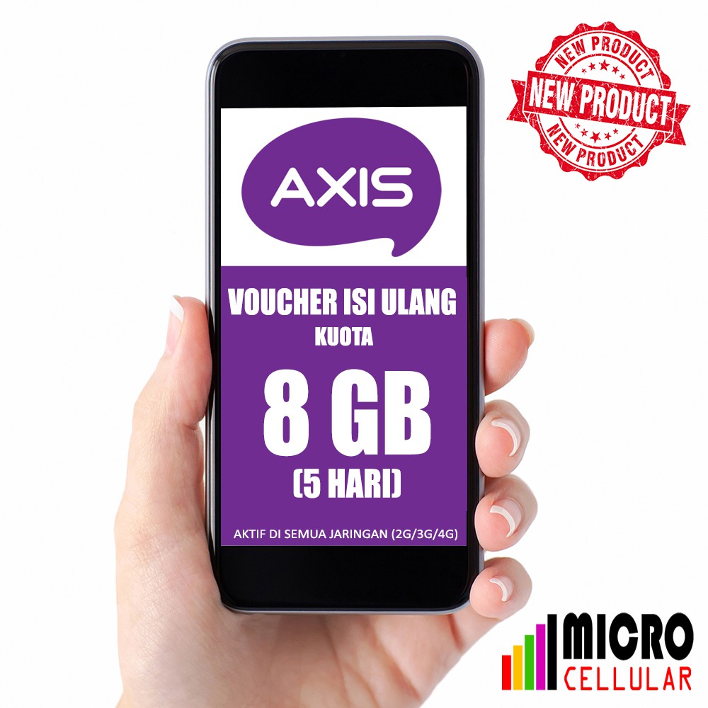 Voucher Kuota AXIS AIGO 8 GB (5 Hari) berlaku di semua Jaringan (Lokal Area West / Sumatera)