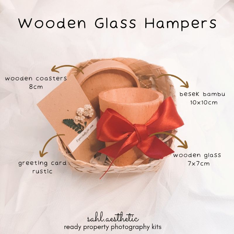 WOODEN HAMPERS/SOUVENIR NIKAHAN UNIK/GELAS KAYU/ GIFT UNIK DAN LUCU