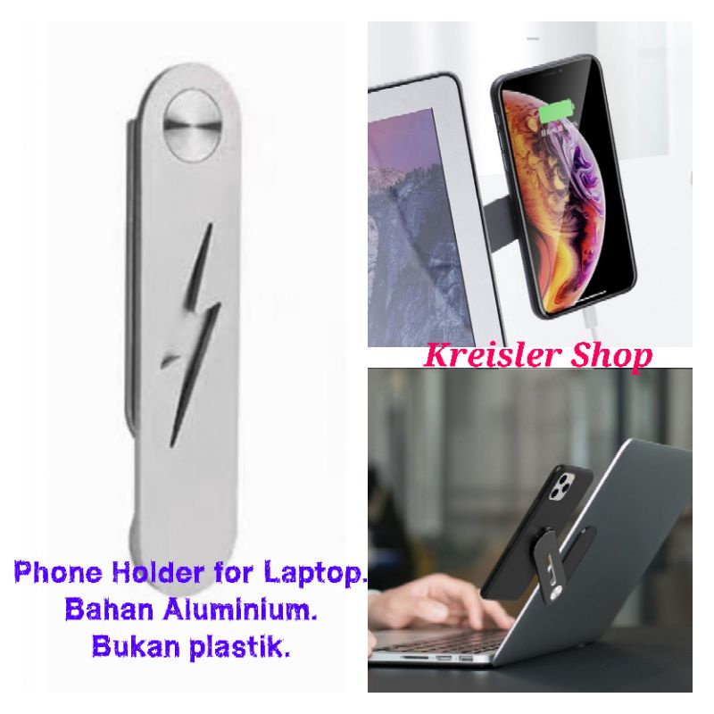 Phone Holder for Laptop / Holder HP di laptop / Bracket HP laptop multifungsi