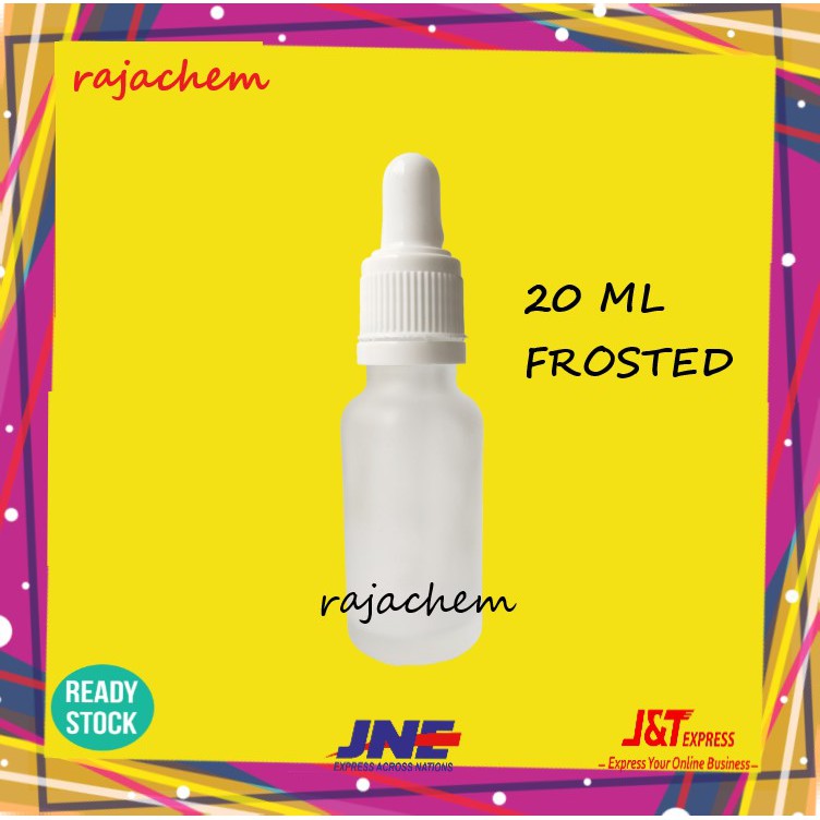 Botol Pipet Kaca Frosted 20 ML Ring Putih Segel