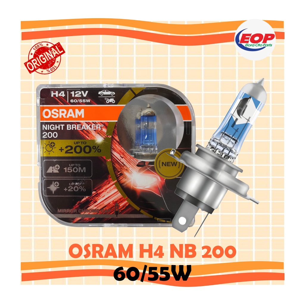 OSRAM Lampu Mobil Halogen H4 NBR 200 - 64193NBR200