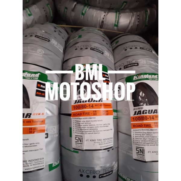 Ban Matic Kingland RTX 5 100/80-14 Free Pentil Tubeless Ban Luar Matic Ring 14 Honda Yamaha Suzuki