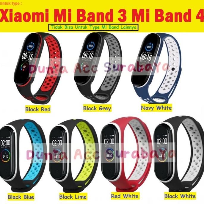 [BISA COD] Strap Nike Dual Colour Xiaomi Mi Band 3 Xiaomi Mi Band 4 Rubber Karet