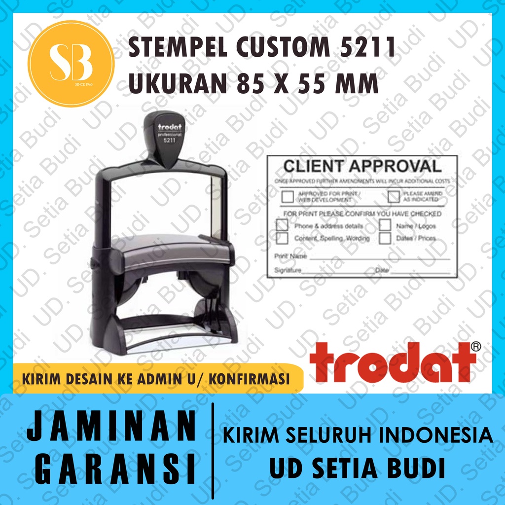 Stempel Trodat Custom 5211 ukuran 85 x 55 mm