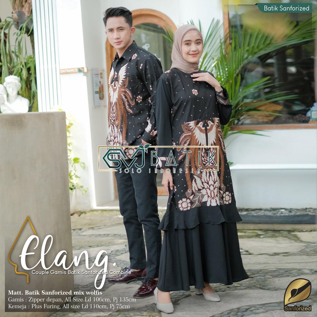 Couple Gamis Batik Kombinasi Wanita Terbaru Baju Pasangan Kondangan Pesta SIAP LEBARAN ORI SVJ Murah Original Realpict