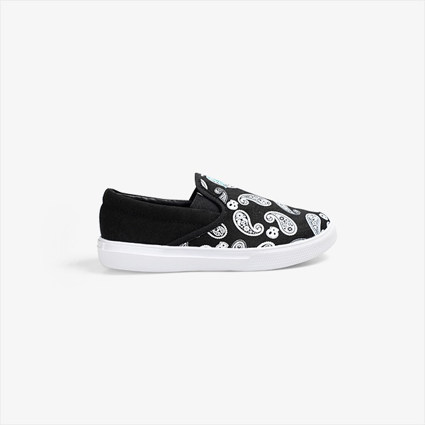 GMX Kids - Joy Paisley Black White - Sepatu Anak - Sneakers