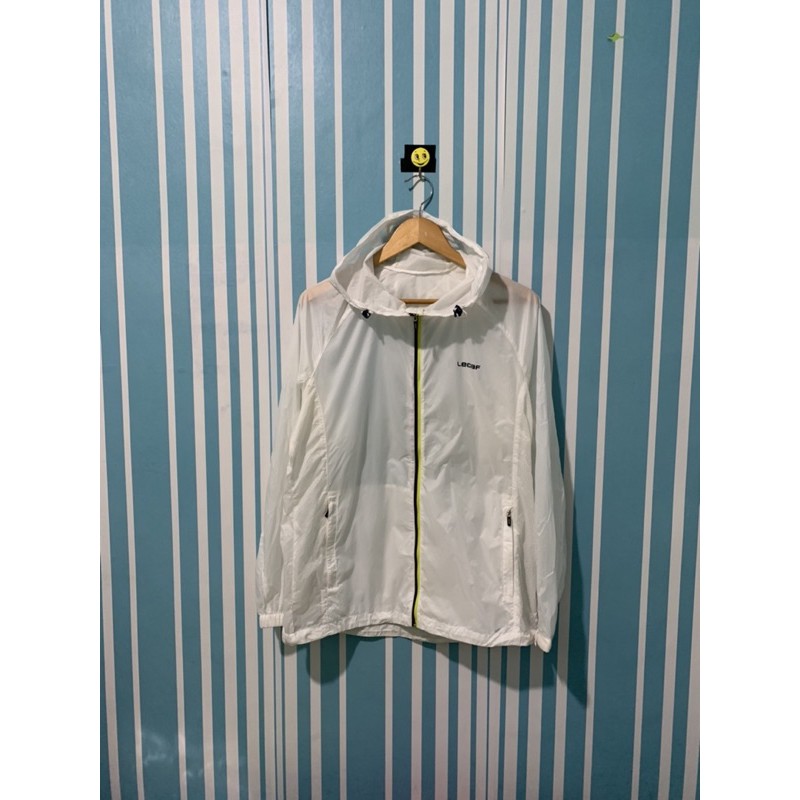 Lecaf Putih Jaket track training jaket Sepeda jaket running jaket Windbreaker Second Thrift Prelove