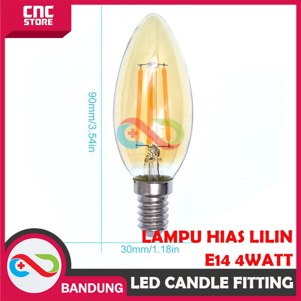 LAMPU HIAS LED CANDLE FITTING E14 2 WATT 4 WATT C35 LAMPU HIAS LILIN - 4W WARM WHITE