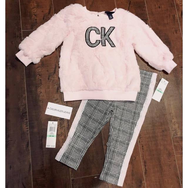 PRELOVED Sweater + leging set anak calvin Klein