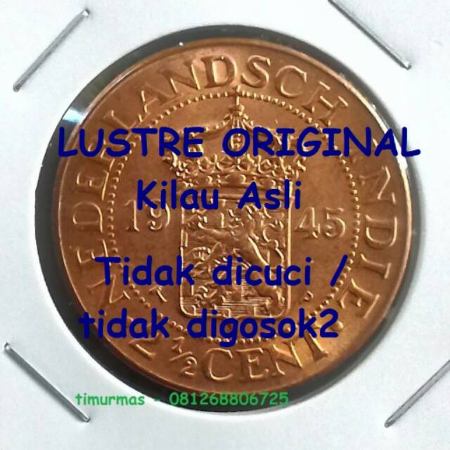 Uang Kuno Koin 2.5 Cent Ned. Indie 1945 (Benggol)