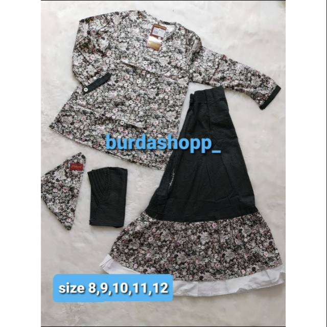BAJU MUSLIM ANAK DANNIS PEREMPUAN SIZE 8,9,10,11,12