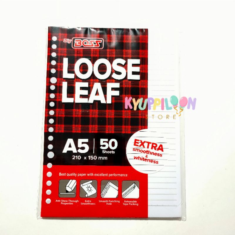 

Loose Leaf A5 210x150mm, Isi 50 Lembar