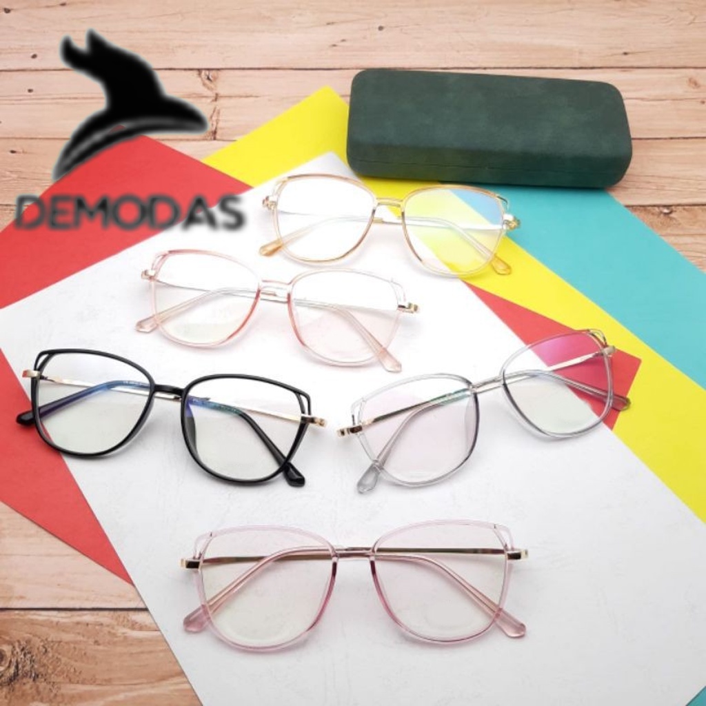 Demodas Kacamata Wanita Lensa Photocromic Minus Normal Silinder Fashion ( Anti Radiasi Photochromic Blueray Bluecromic ) Bluechromic Normal Minus Silinder DG8830 Kacamata minus wanita kacamata wanita demodass Demodas Glasses