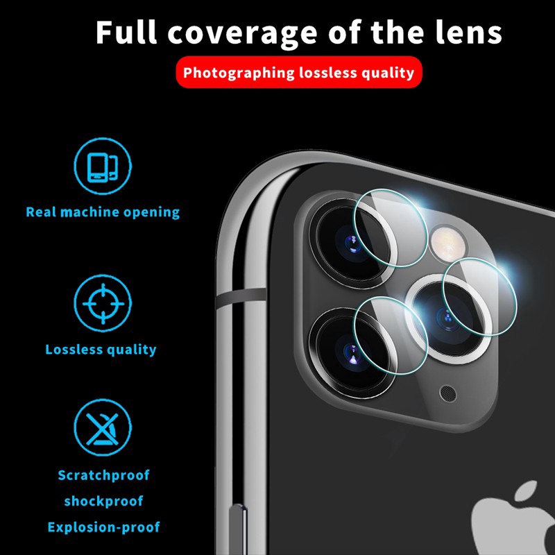 Pelindung Lensa Kamera Bahan Kaca Bentuk Bulat Untuk for iphone 11 Pro Max Iphone 11