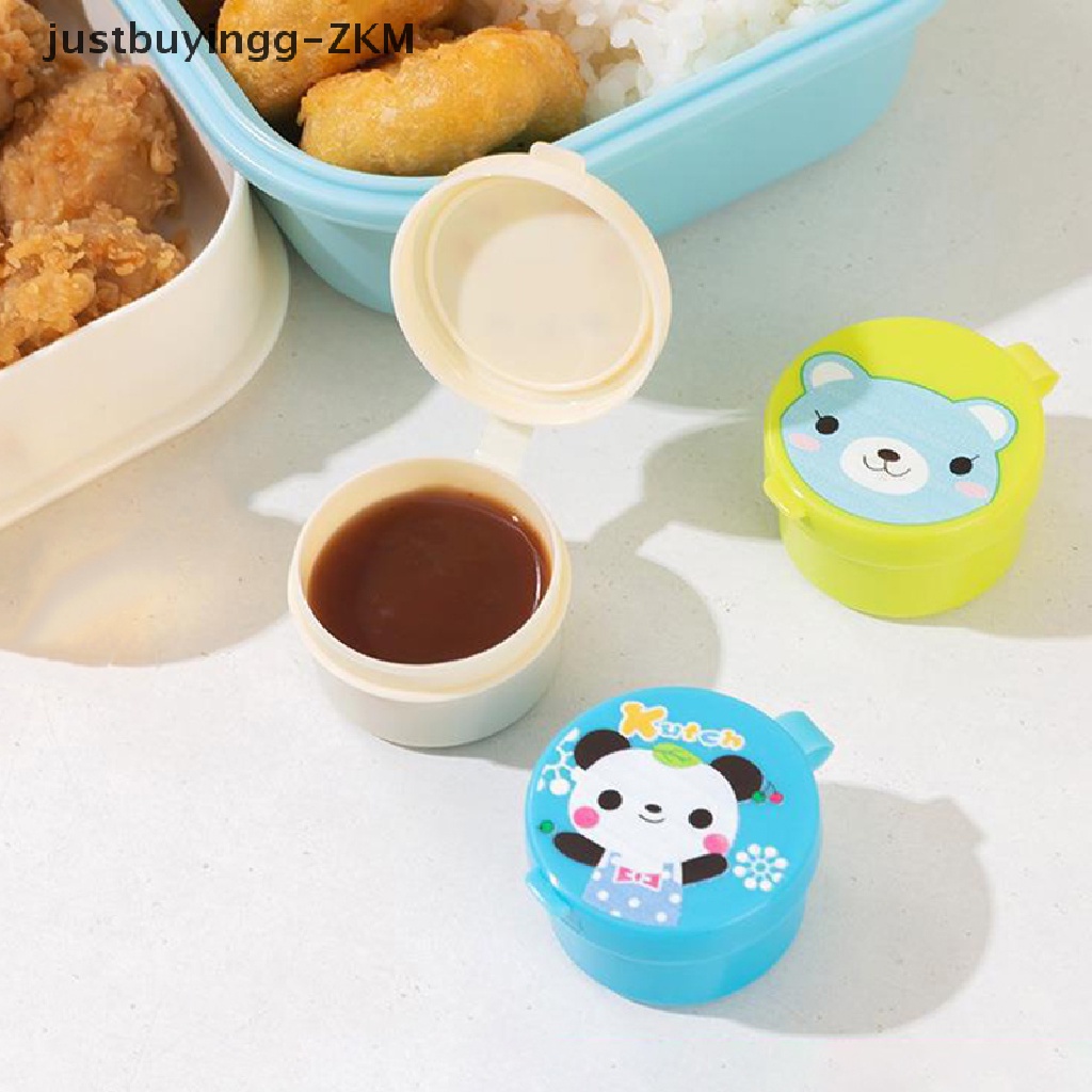 3 Pcs Kotak Wadah Saus Mini Portabel Motif Kartun Untuk Makan Siang Anak